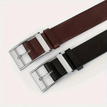 Cinturón de lujo para hombre, cinturón de cuero PU, hebilla de Metal
