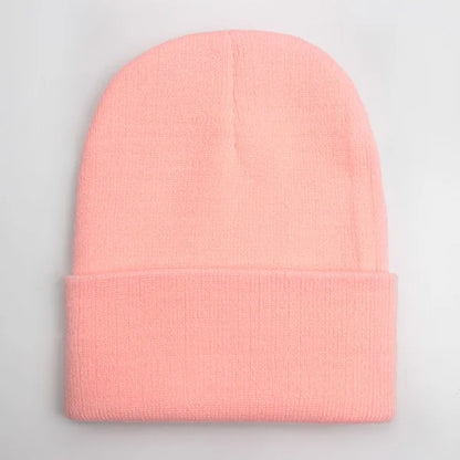 Gorro Unisex liso Otoño Invierno mezclas de lana Gorro de punto suave y cálido hombres mujeres