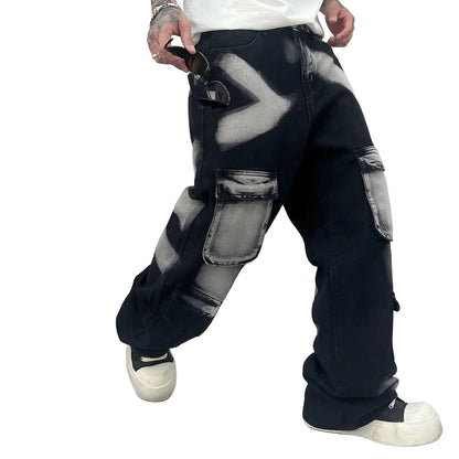 Pantalones estéticos, pantalones vaqueros para hombre, hombre pantalones vaqueros pierna ancha