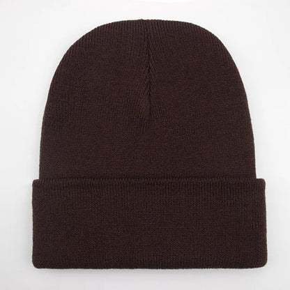 Gorro Unisex liso Otoño Invierno mezclas de lana Gorro de punto suave y cálido hombres mujeres