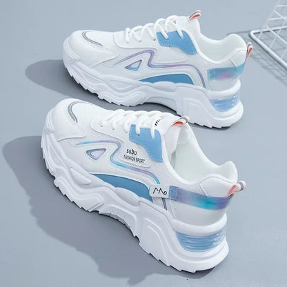 Zapatillas deportivas para mujer, zapatos planos con plataforma