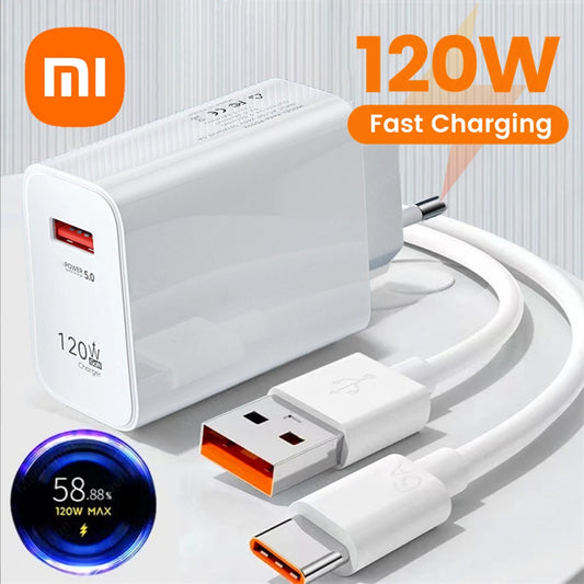 Chargeur ultra rapide Xiaomi 120 W pour Xiaomi 14 13 12 11 Redmi Note 13 12T 11T Pro POCO X5 X4 X3 Câble de charge USB Type C Turbo 6 A
