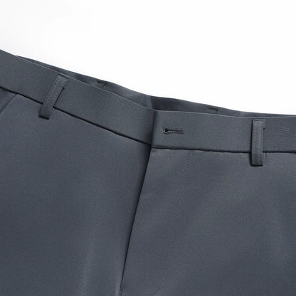 Pantalones de verano para hombre, pantalones casuales elásticos rectos finos sin rastro, sin tela para planchar, sensación sedosa y fresca