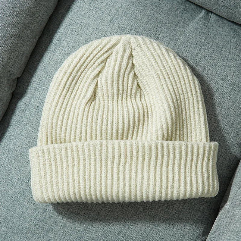 Gorros de punto cálidos de Color sólido Unisex para mujeres y hombres invierno otoño al aire libre mantener