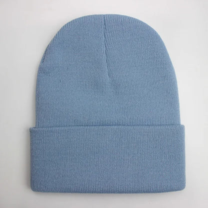 Gorro Unisex liso Otoño Invierno mezclas de lana Gorro de punto suave y cálido hombres mujeres