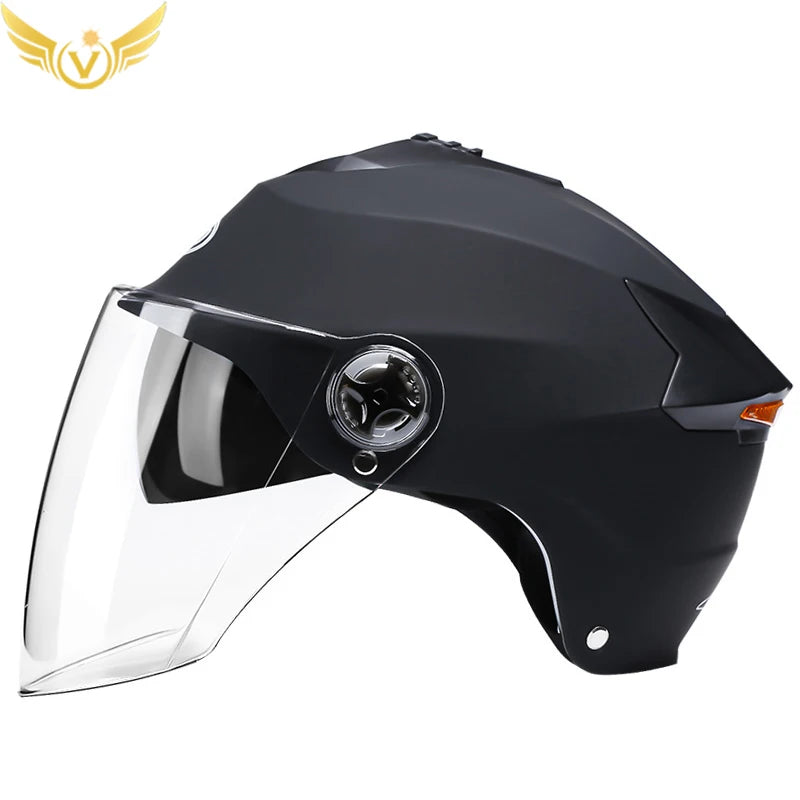 Casques de moto avec lumières LED, casque de cyclomoteur électrique pour hommes et femmes avec double visière, éclairage de vélo rechargeable, vélo