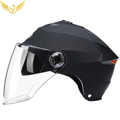 Casques de moto avec lumières LED, casque de cyclomoteur électrique pour hommes et femmes avec double visière, éclairage de vélo rechargeable, vélo