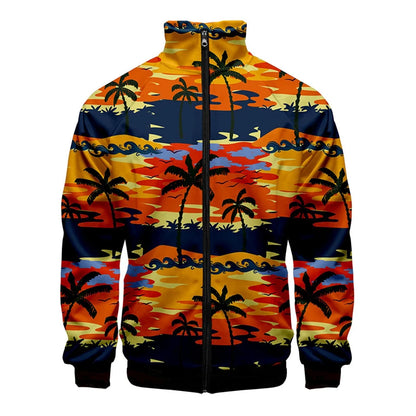 Nueva chaqueta con cremallera y estampado de alta calidad para hombre, informal, de manga larga, holgada, lavada, con gráficos