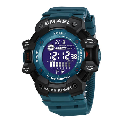 Reloj deportivo digital de lujo para hombre, estilo militar, resistente al agua, con esfera grande y retroiluminación LED