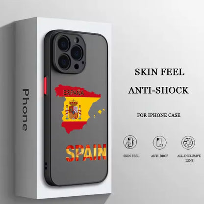 Funda mate transparente con emblema nacional de la bandera española para iPhone 16, 15, 14, 13, 12, 11 Pro, XR, XS Max, 7, 8 Plus, suave, Y2K