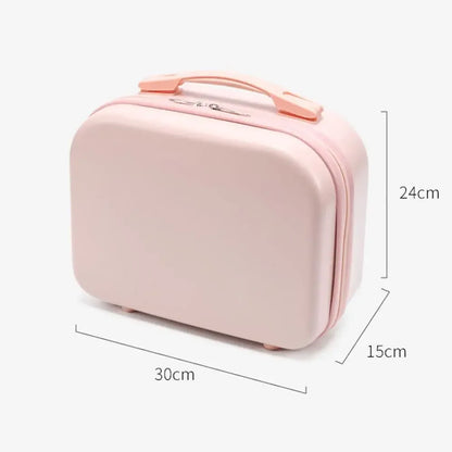 Small suitcase for female luggage, cute 14 inch cosmetic case, small and light, mini storage bag, travel case without combination lock