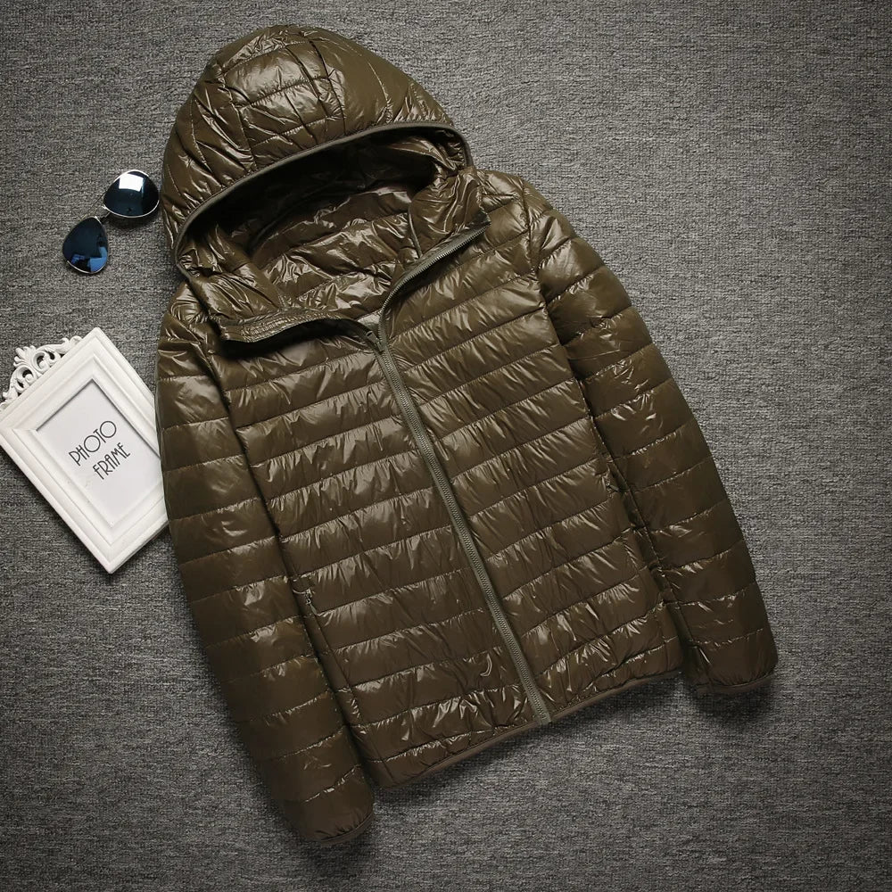 abrigo ligero con capucha acolchado de algodón para hombres chaqueta de algodón