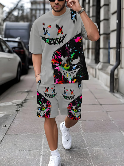 El nuevo traje casual de verano para hombre de impresos en de moda callejera