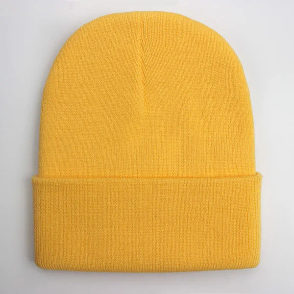 Gorro Unisex liso Otoño Invierno mezclas de lana Gorro de punto suave y cálido hombres mujeres