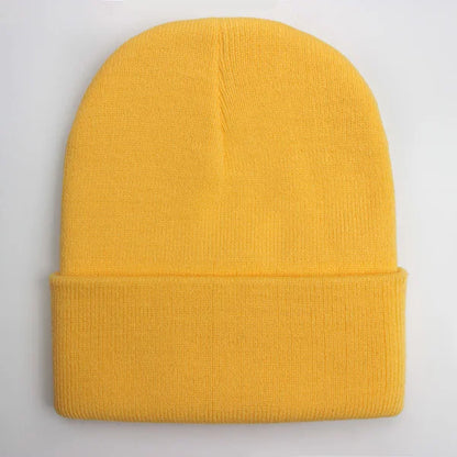 Gorro Unisex liso Otoño Invierno mezclas de lana Gorro de punto suave y cálido hombres mujeres