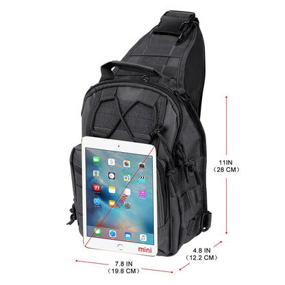 Bolso táctico para bandolera, bolso de hombro para exteriores con diseño Molle y mochila táctica impermeable para hombres