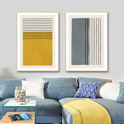 Pósteres e impresiones de pintura abstracta minimalista Original, imagen de pared, arte de pared gris mostaza y lienzo impreso para