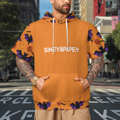 Sudadera con capucha y manga corta de tendencia