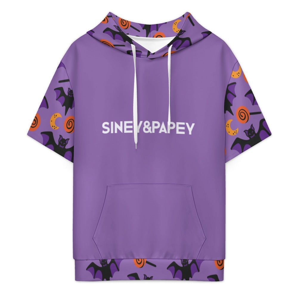 Sudadera con capucha y manga corta de tendencia