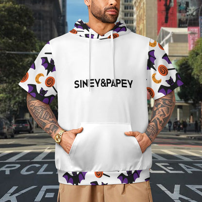 Sudadera con capucha y manga corta de tendencia