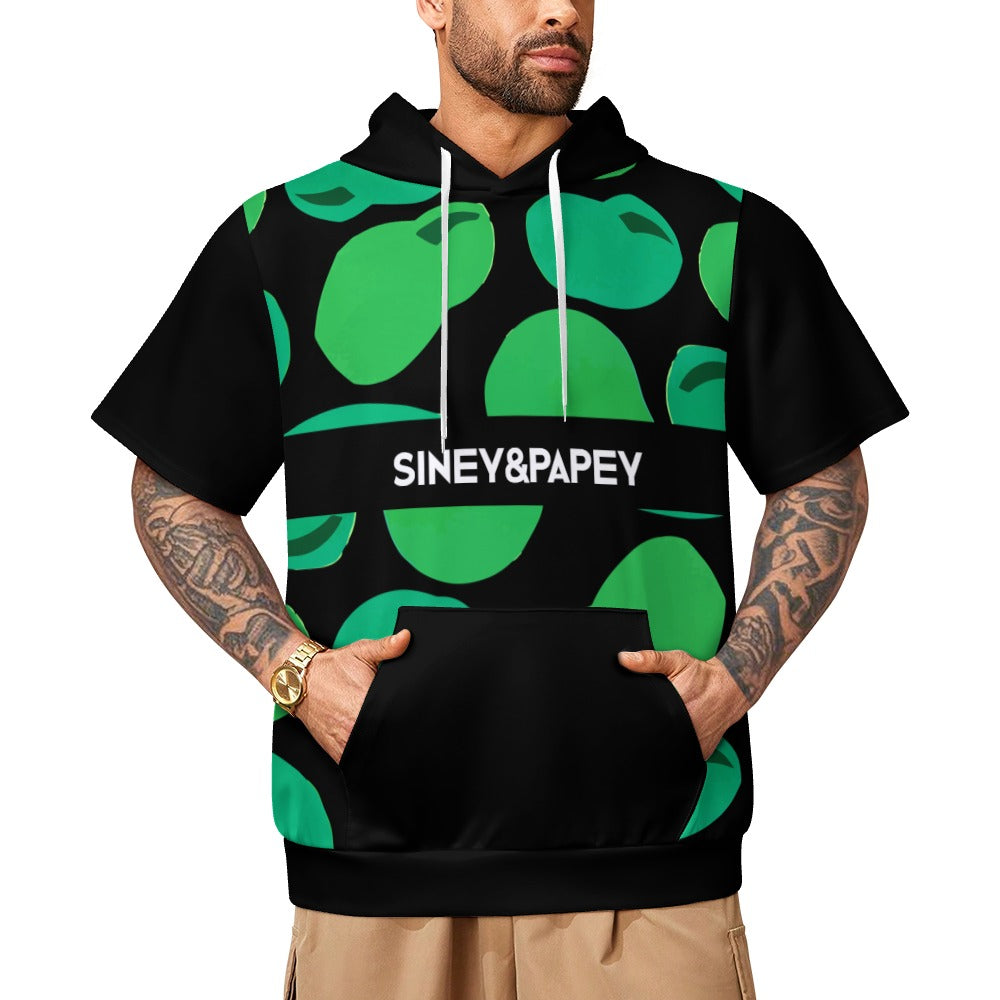 Sudadera con capucha y manga corta de tendencia