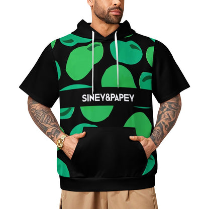 Sudadera con capucha y manga corta de tendencia