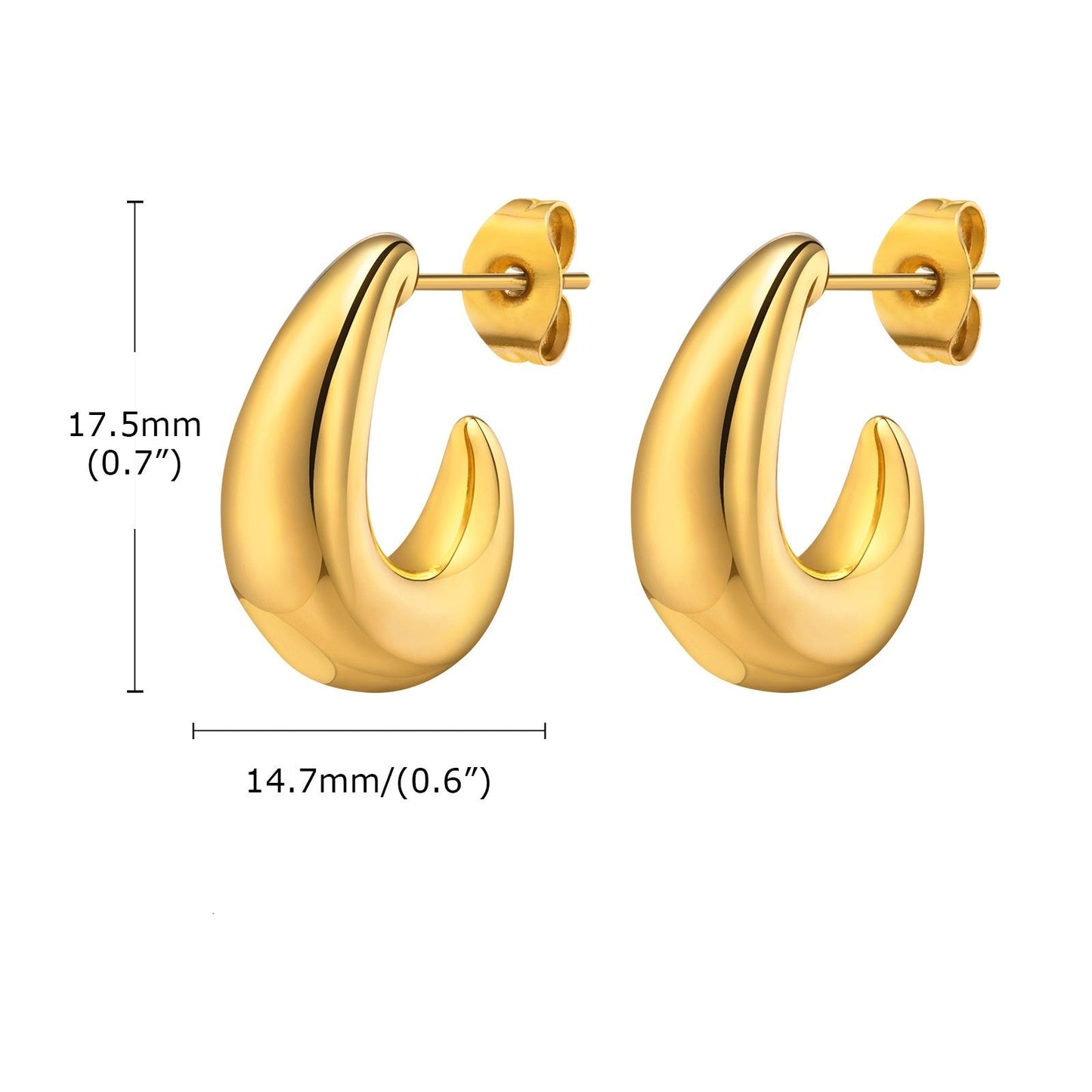 Elegantes pendientes de acero inoxidable que combinan con todo.
