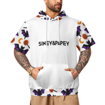Sudadera con capucha y manga corta de tendencia