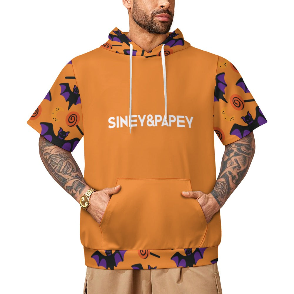 Sudadera con capucha y manga corta de tendencia