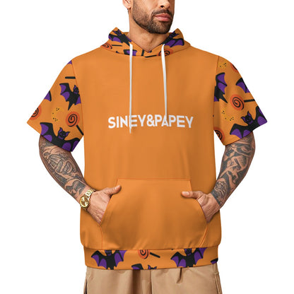 Sudadera con capucha y manga corta de tendencia