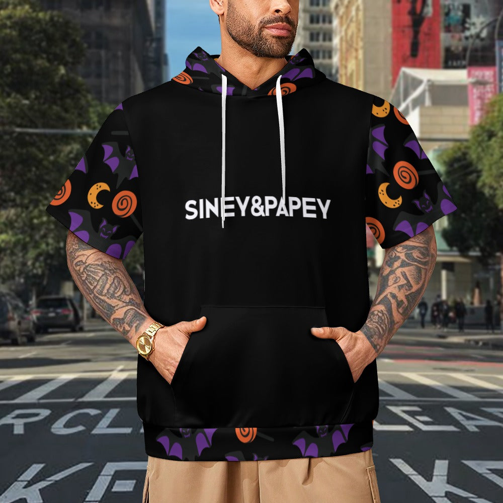 Sudadera con capucha y manga corta de tendencia
