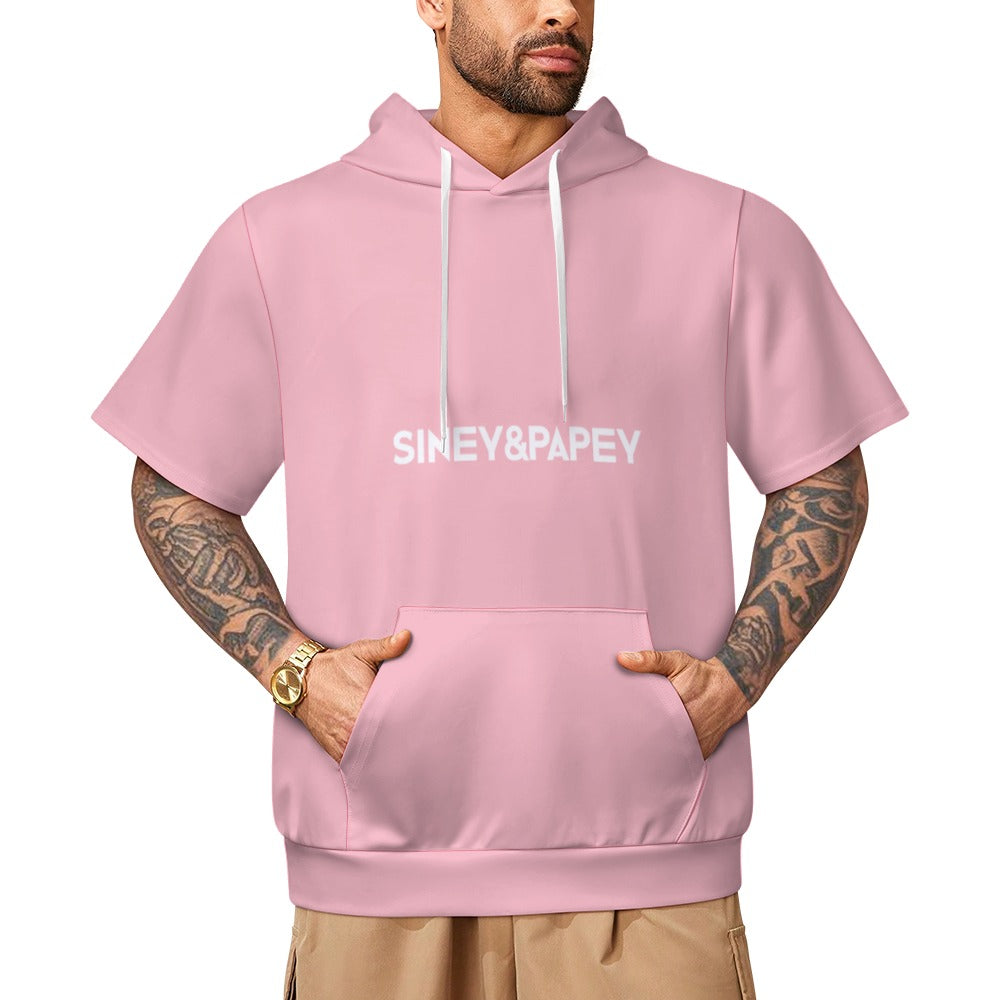 Sudadera con capucha y manga corta de tendencia