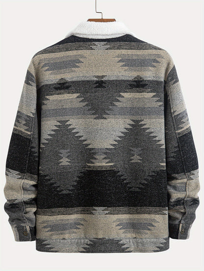 Chaqueta de invierno para hombre - Chaqueta de clima frío con forro de felpa y cierre frontal con botones