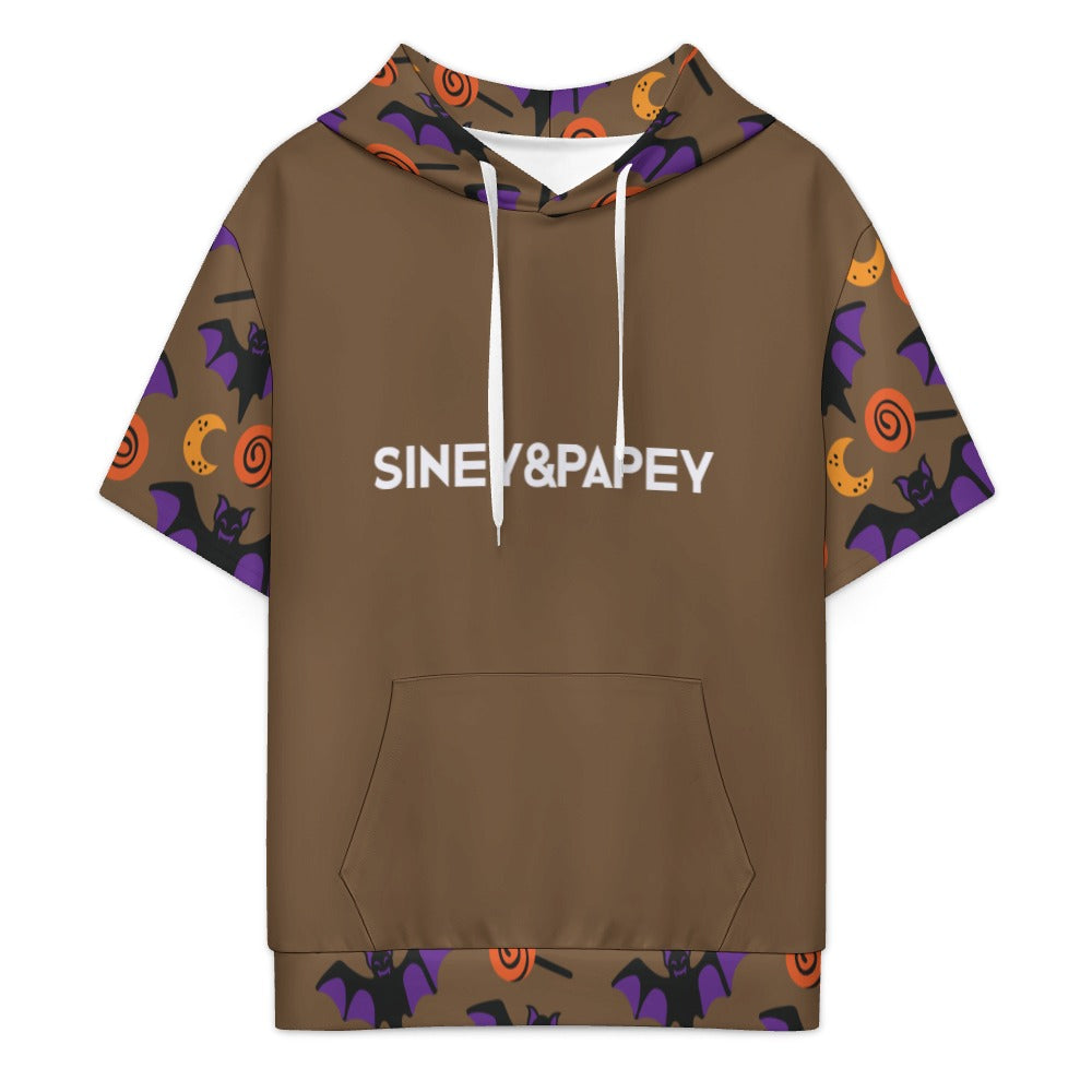Sudadera con capucha y manga corta de tendencia