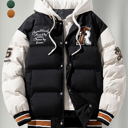 Chaqueta de Invierno para Hombre Dos en 1 con Cierre Completo y Cuello Con Capucha - Ropa Térmica Pesada, Abrigo Largo Entallado al 100% Zippeable