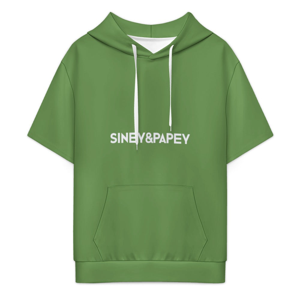 Sudadera con capucha y manga corta de tendencia
