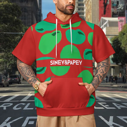 Sudadera con capucha y manga corta de tendencia