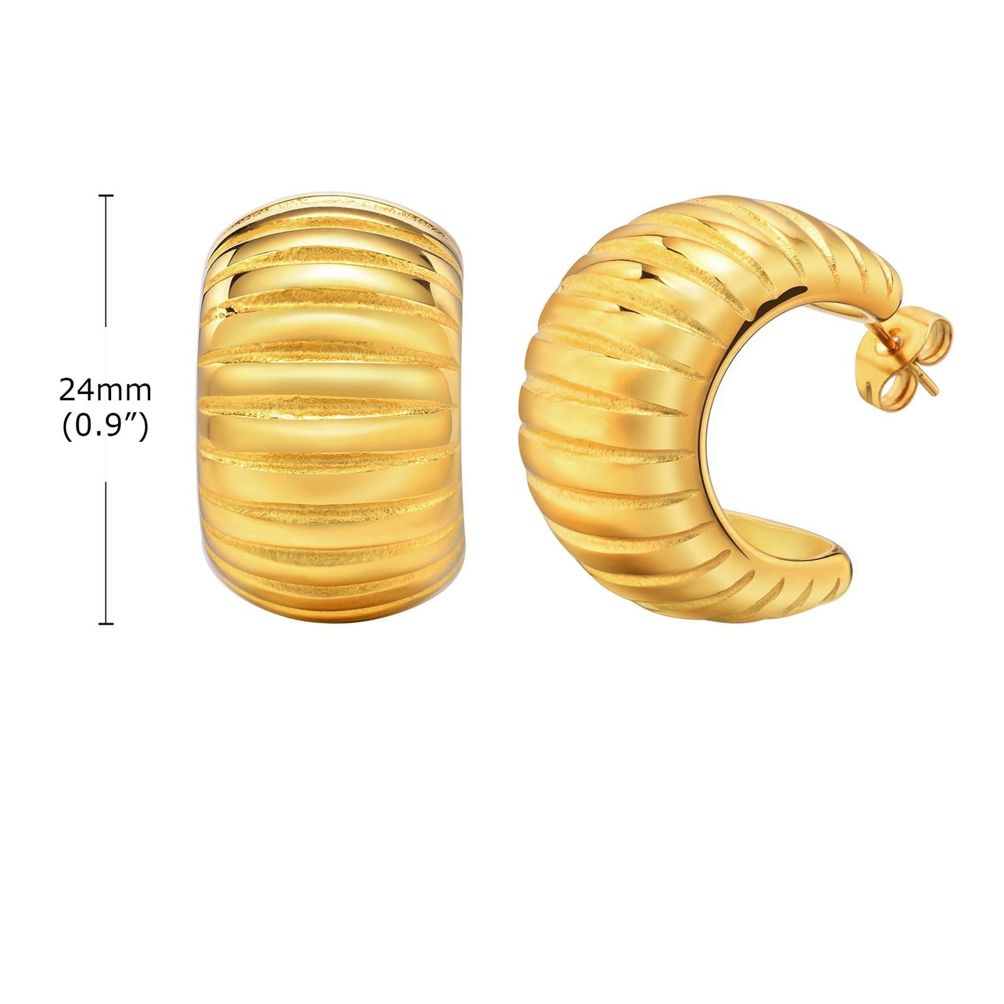 Elegantes pendientes de acero inoxidable que combinan con todo.