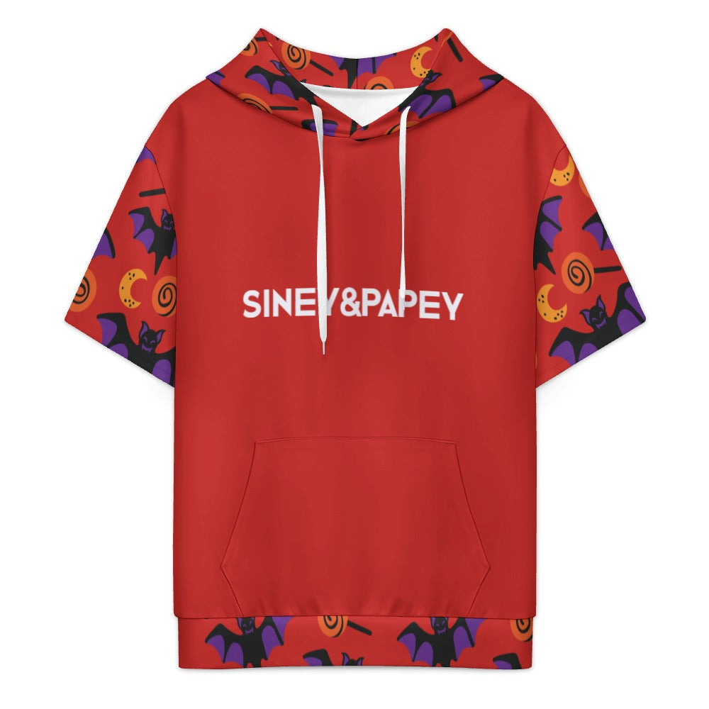 Sudadera con capucha y manga corta de tendencia