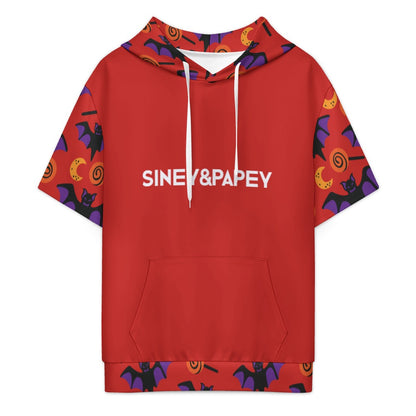 Sudadera con capucha y manga corta de tendencia