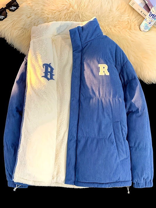 Chaqueta Reversible de Cuello Alto , Unisex y Versátil, Con Bajo y Puños Elásticos, Cuello Alto Estructurado, Diseño Moderno y Único,