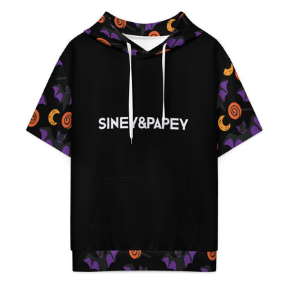 Sudadera con capucha y manga corta de tendencia